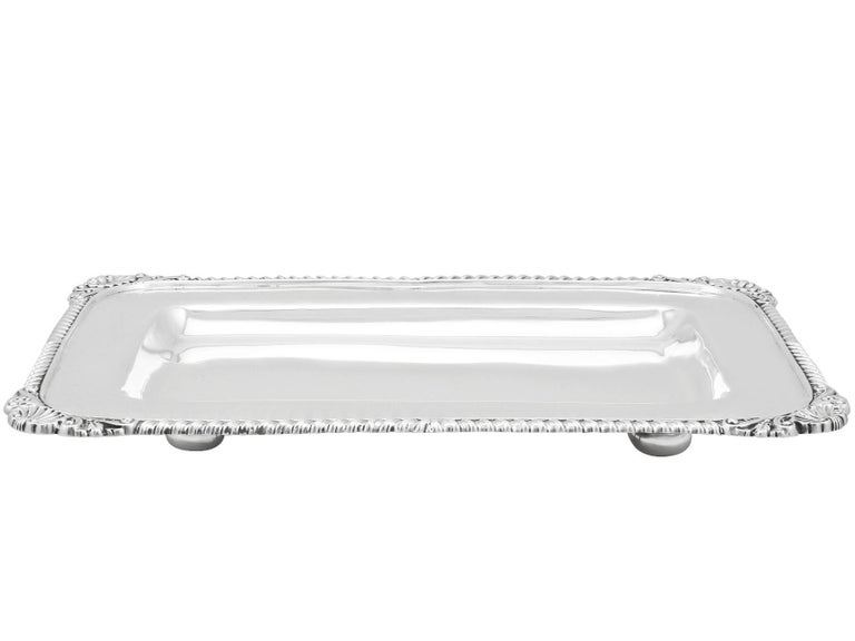 British Antique Victorian Sterling Silver Drinks Tray For Sale