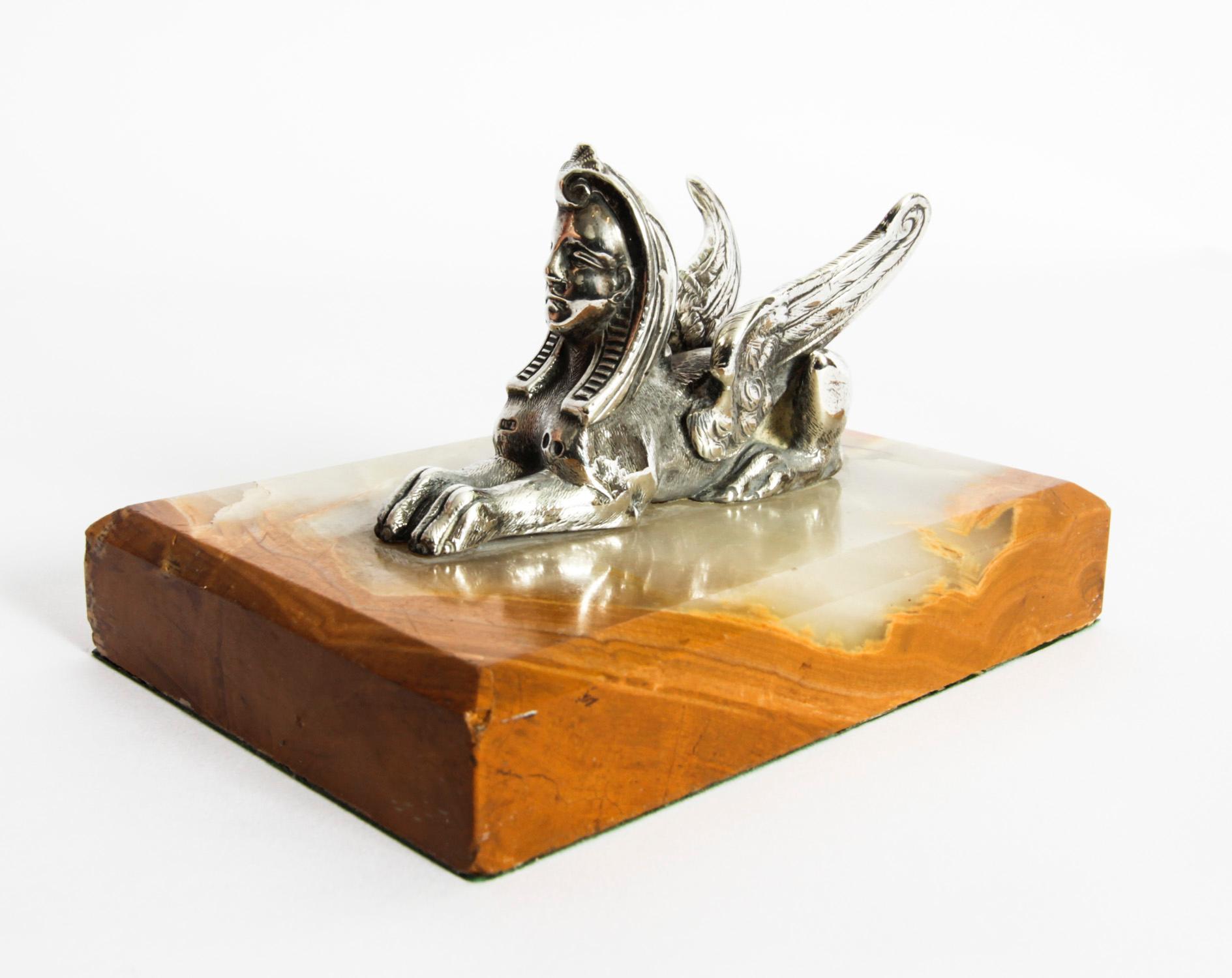 Antique Victorian Sterling Silver Egyptian Revival Sphinx Thomas White 19th C 6