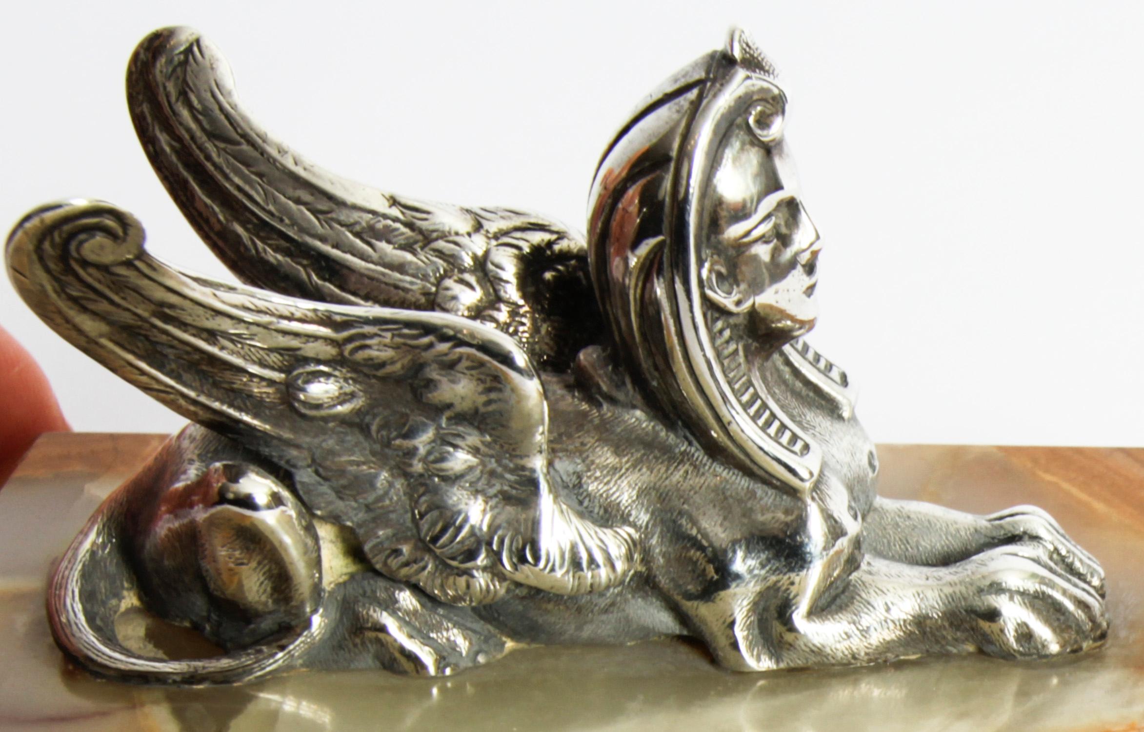 Antique Victorian Sterling Silver Egyptian Revival Sphinx Thomas White 19th C 1