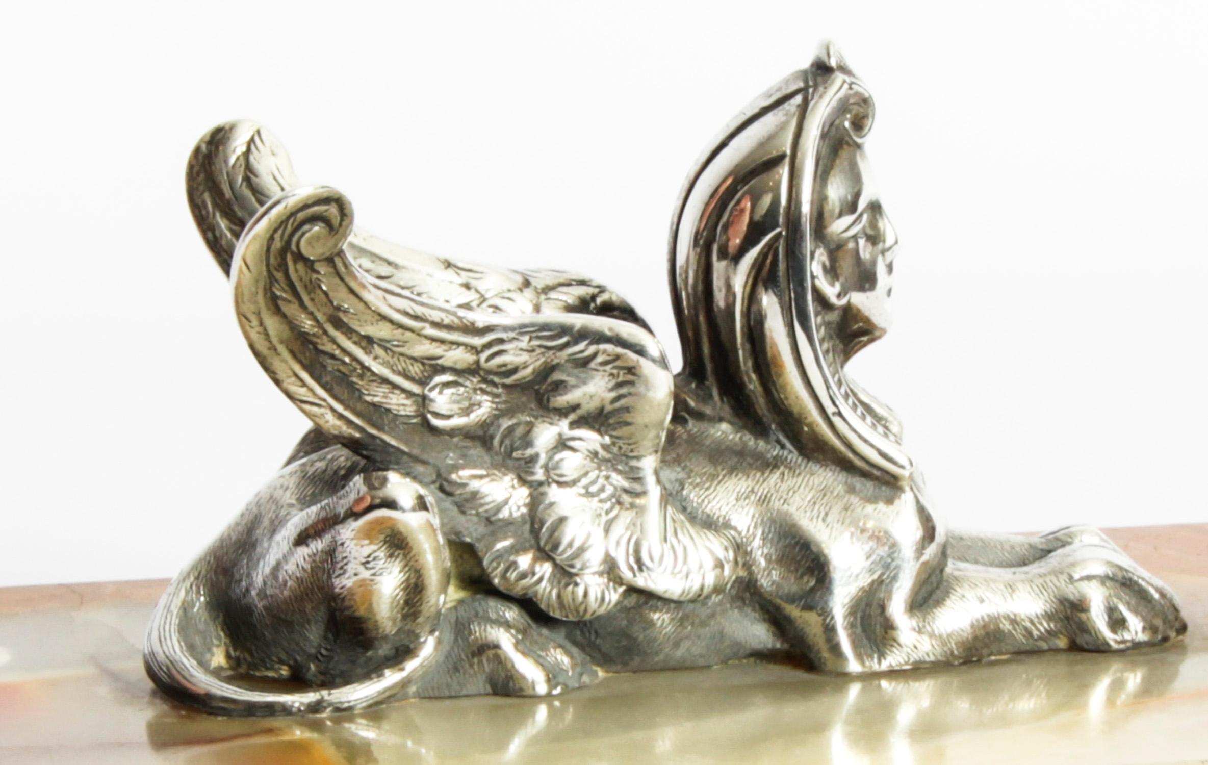 Antique Victorian Sterling Silver Egyptian Revival Sphinx Thomas White 19th C 2