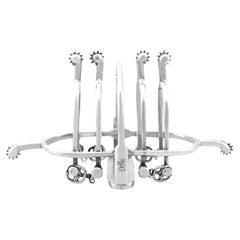 Antique Victorian Sterling Silver Equestrian Toast Rack (1896)