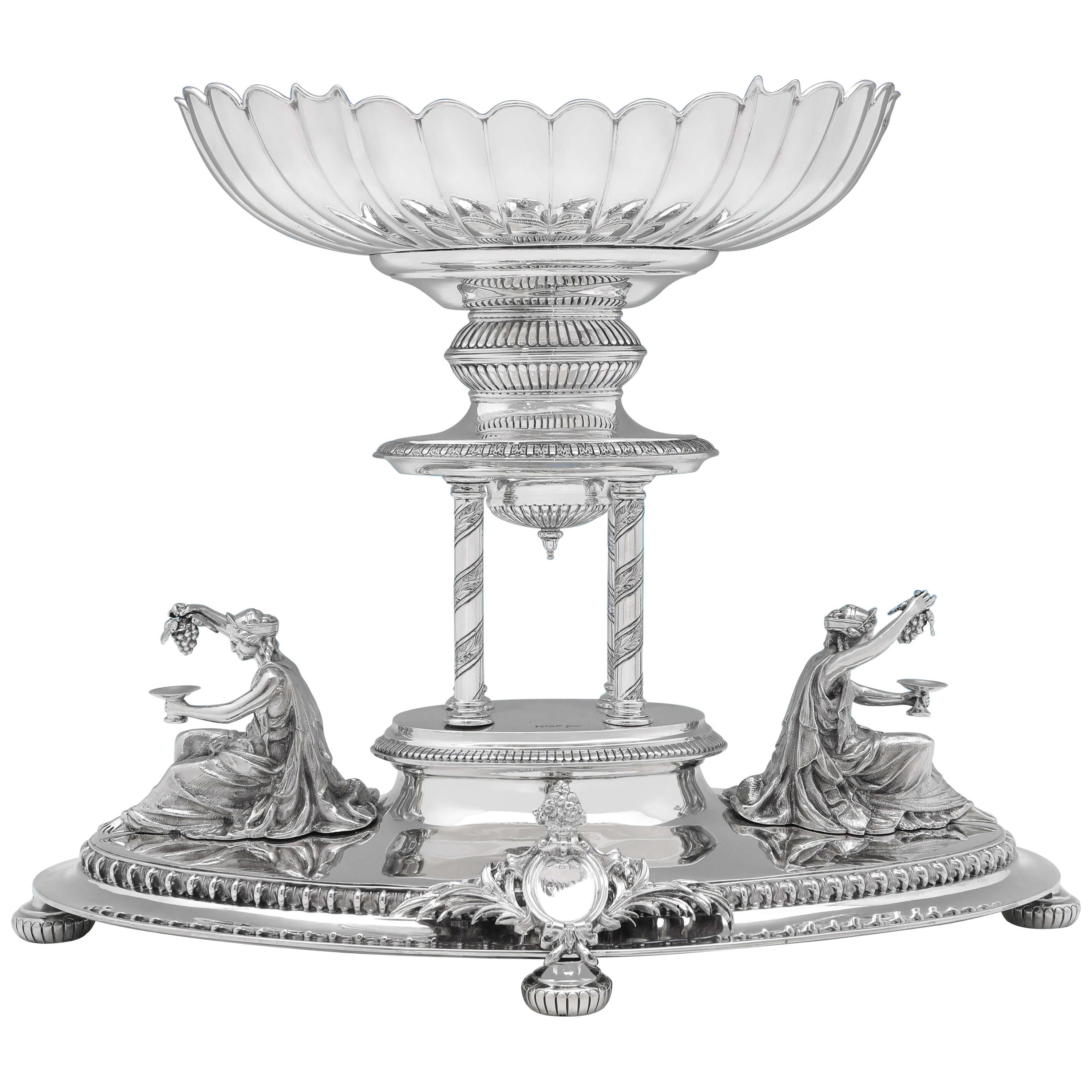 Antique Victorian Sterling Silver Figural Neoclassical Centrepiece, Made in 1897