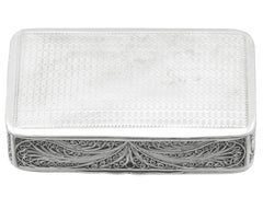 Abraham David Loewenstark Antique Victorian Sterling Silver Filigree Box