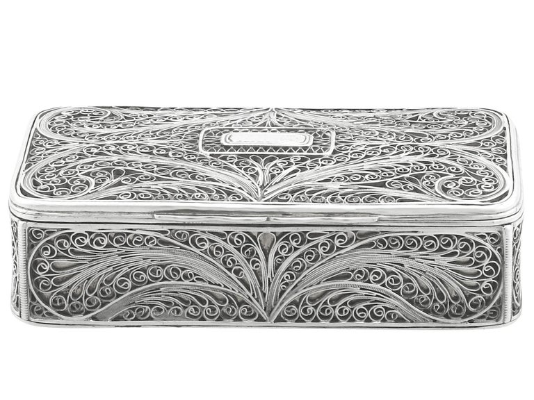 Antique Victorian Sterling Silver Filigree Box In Excellent Condition For Sale In Jesmond, Newcastle Upon Tyne