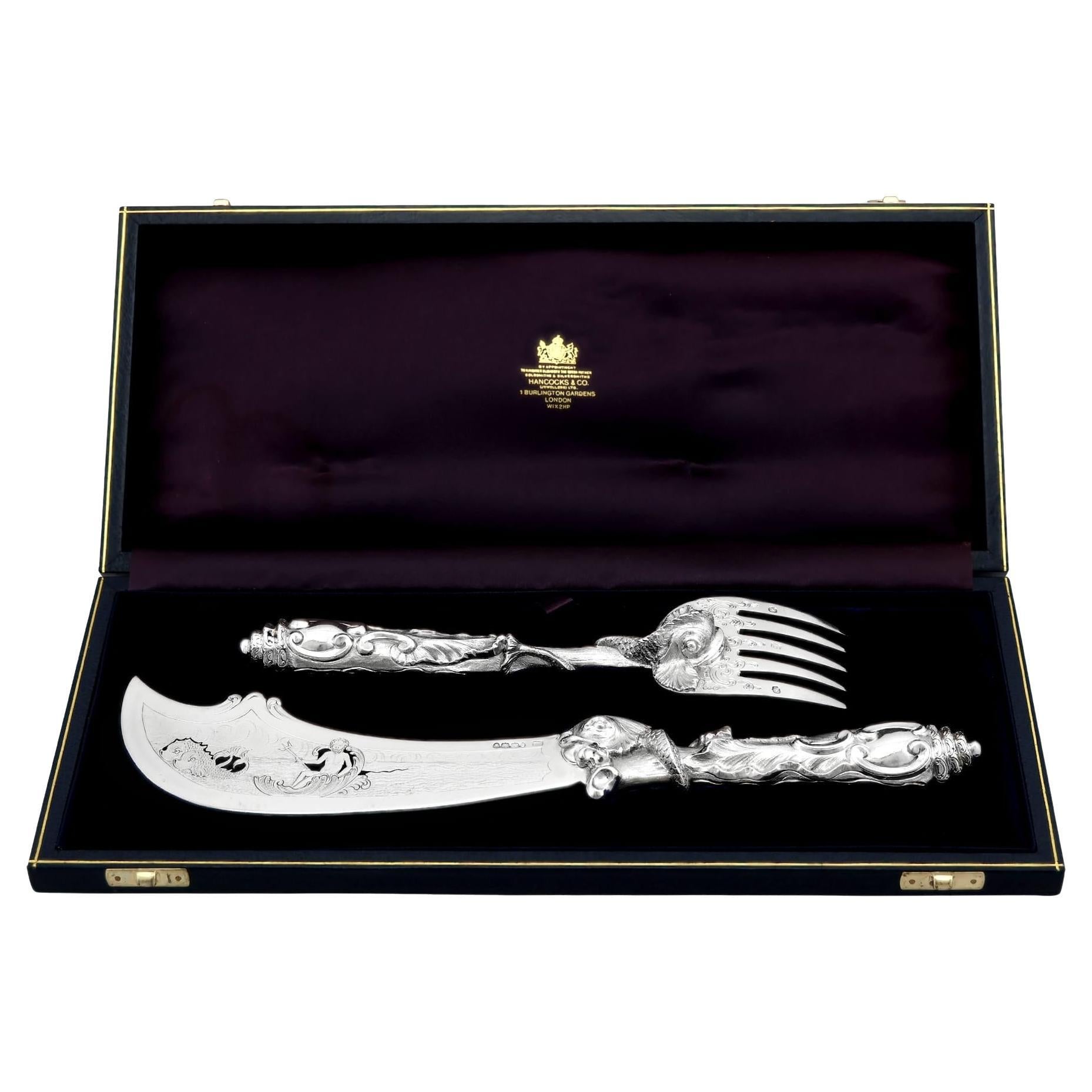 Antique Silver Fish Servers - 24 For Sale on 1stDibs | silver fish