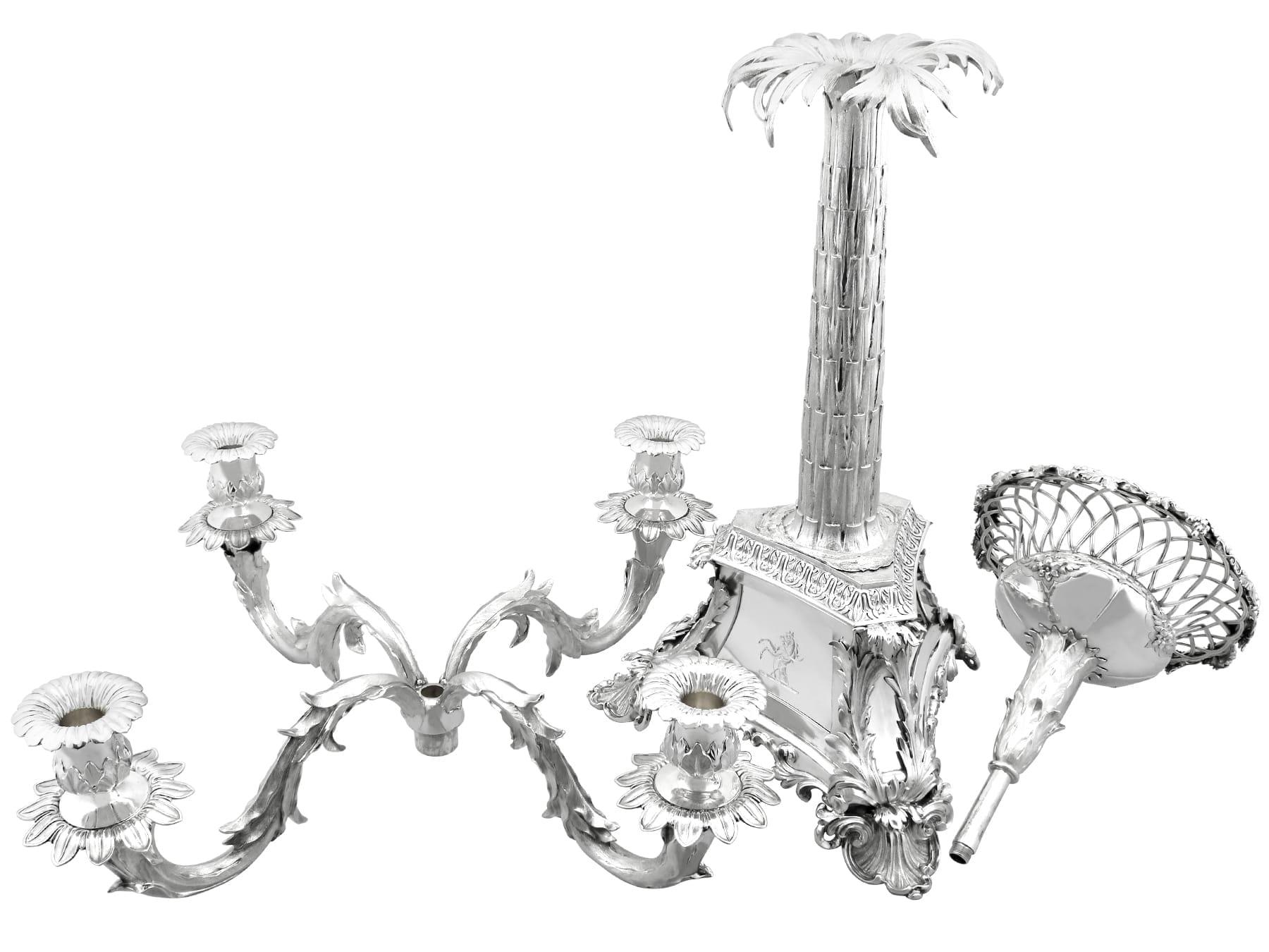 Antique Victorian Sterling Silver Four Light Candelabrum Centrepiece  In Excellent Condition For Sale In Jesmond, Newcastle Upon Tyne
