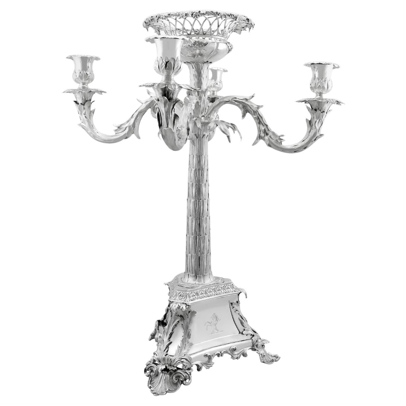 Antique Victorian Sterling Silver Four Light Candelabrum Centrepiece