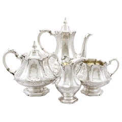 Antique Victorian Sterling Silver Four-Piece Tea and Coffee Service, 1848