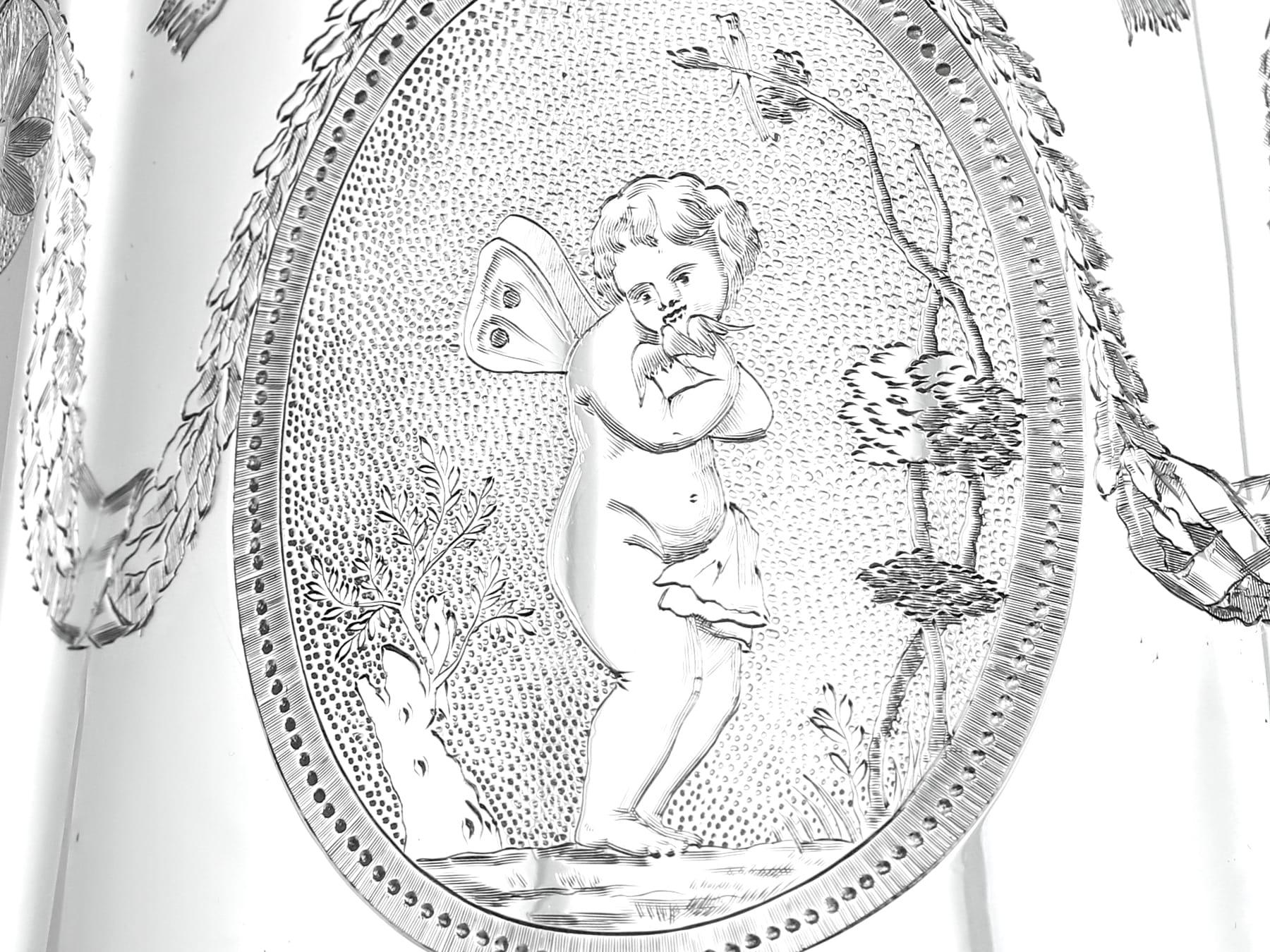 Antiguo servicio de té y café victoriano de plata de ley de cuatro piezas en venta 6