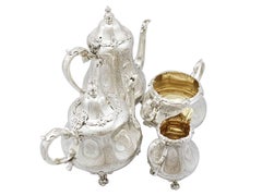 Antique Victorian Sterling Silver Four Piece Tea and Coffee Service