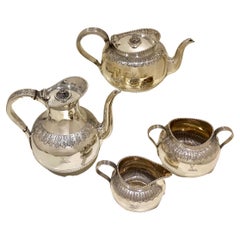 Antique Victorian sterling silver four-piece tea and coffee service London 1883