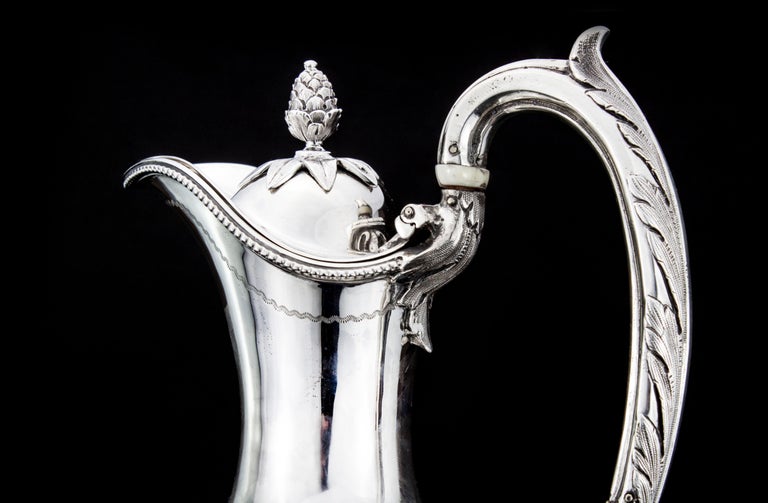Antique Victorian Sterling Silver Four-Piece Tea Service Set For Sale 1