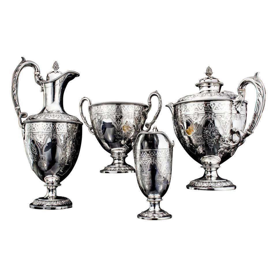 Four Piece Sterling Silver Coffee Set by Gonzalo W. Moreno For Sale at ...