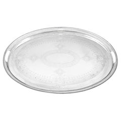 Antique Victorian Sterling Silver Gallery Tea Tray (1883)