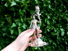 Victorian Sterling Silver Gilt Figural Candle Holder