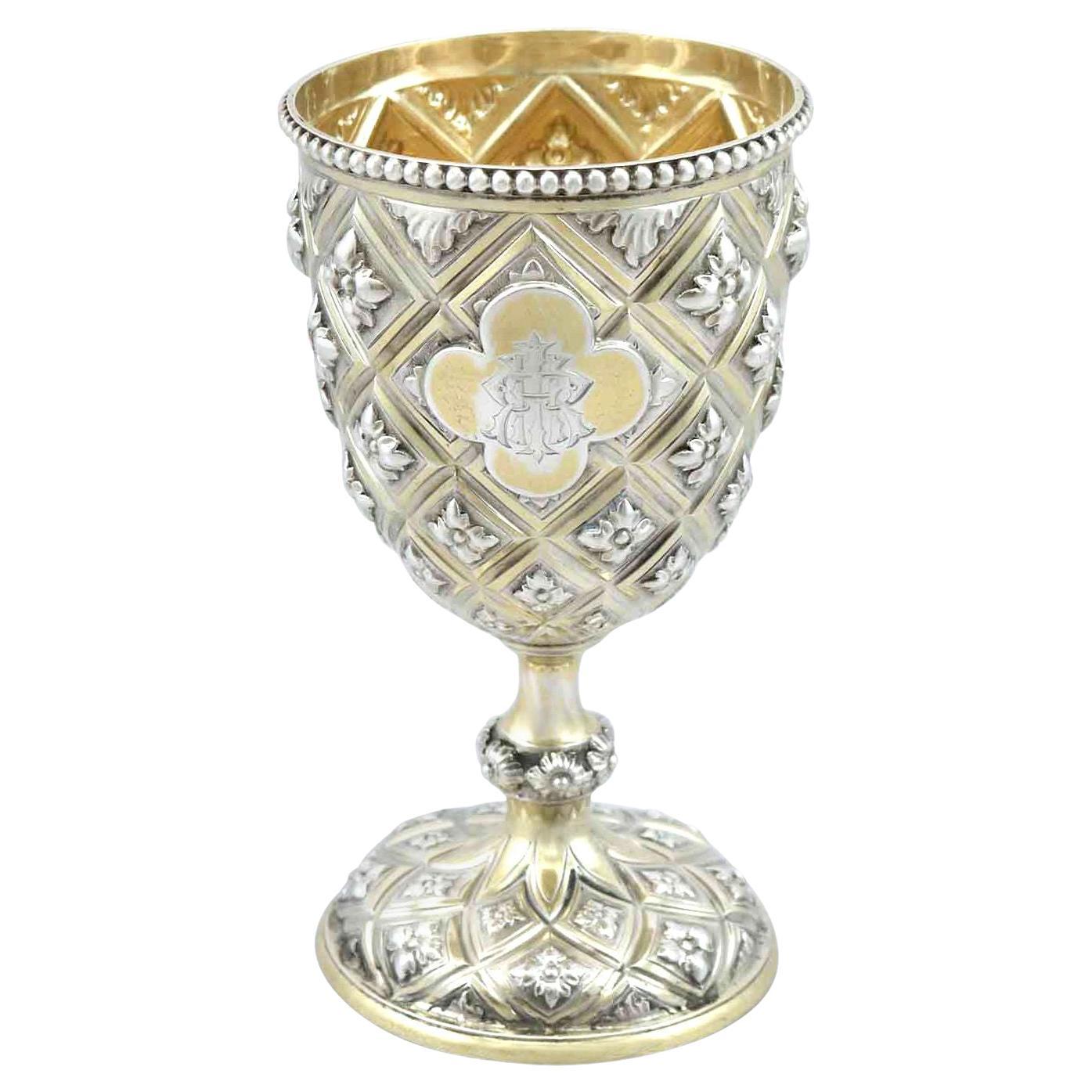 Buccellati Sterling Silver Wine Goblets and Pitcher Set with Hard Stone