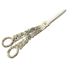 Antique Victorian Sterling Silver Gilt Grape Shears (1840)