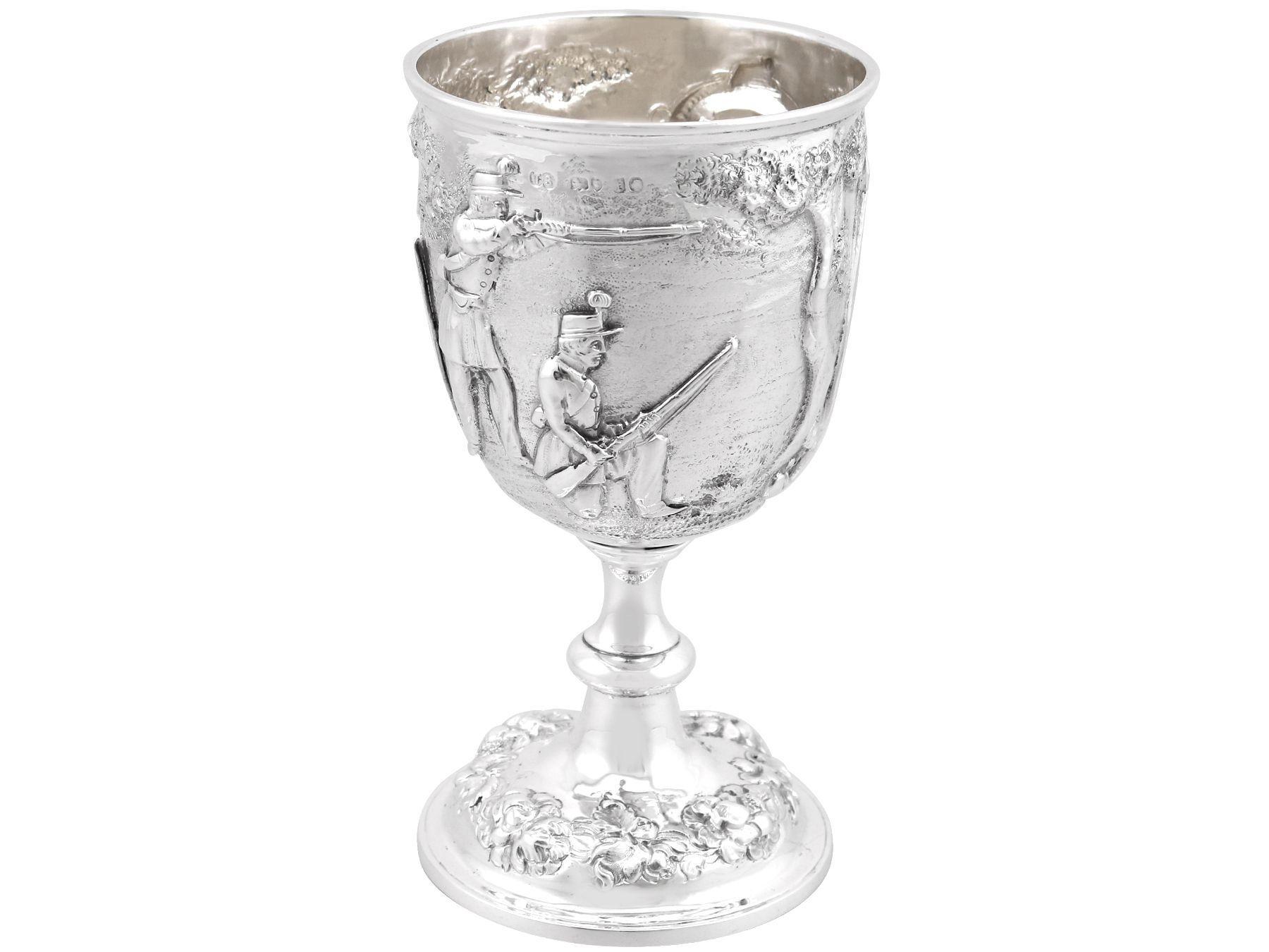 British Antique Victorian Sterling Silver Goblet, 1861