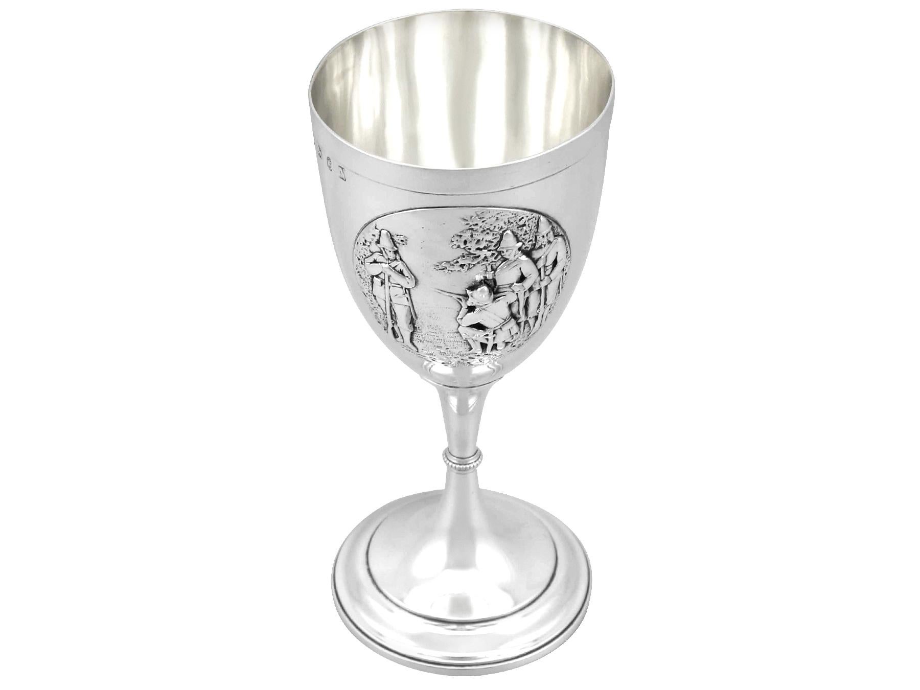 Elkington & Co Ltd Antique Victorian Sterling Silver Goblet In Excellent Condition For Sale In Jesmond, Newcastle Upon Tyne