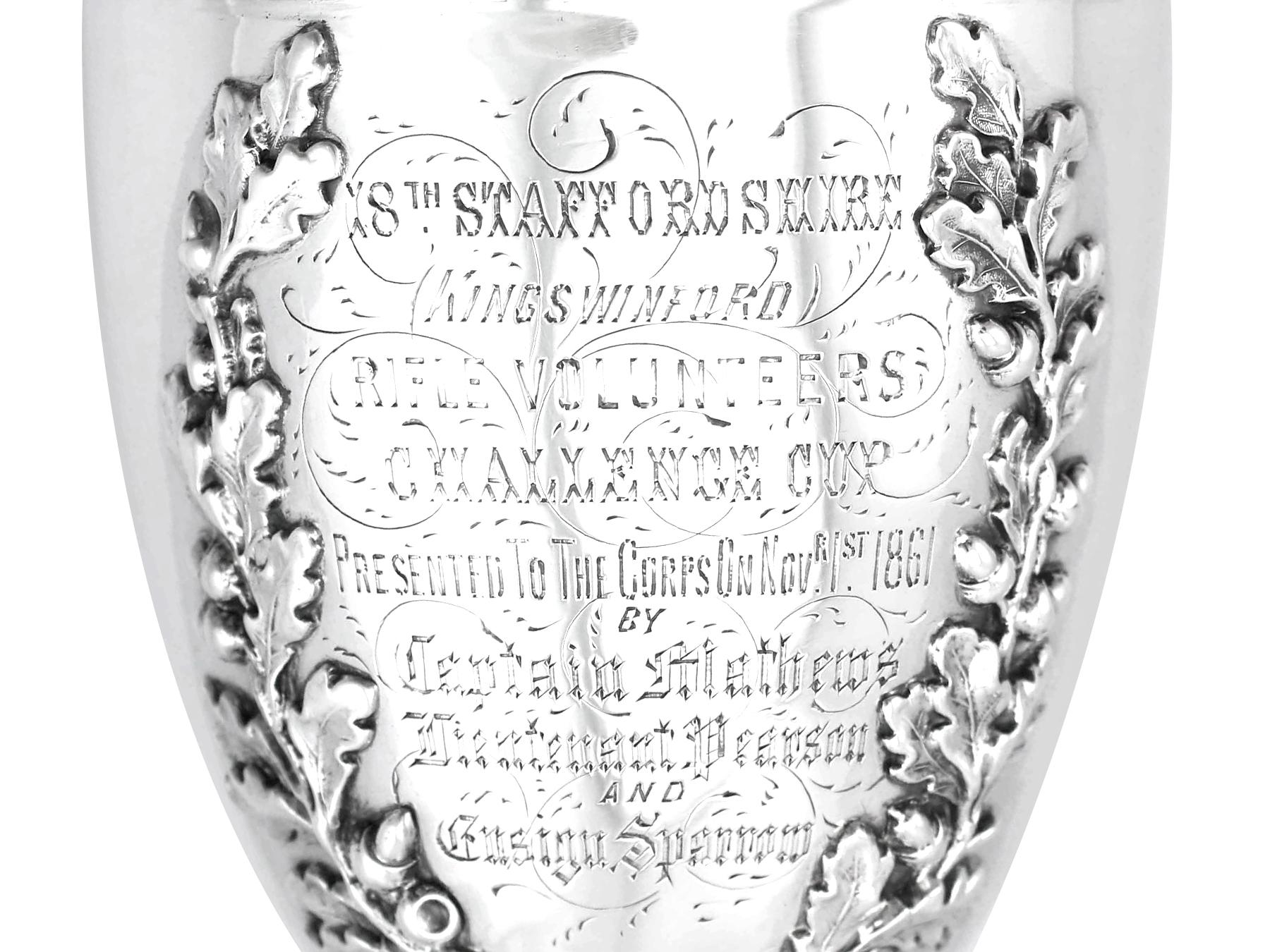 Antiker viktorianischer Kelch aus Sterlingsilber, 1862 im Angebot 3