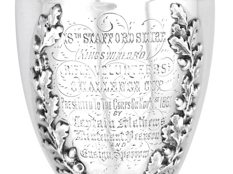 Antique Victorian Sterling Silver Goblet, 1862 For Sale 4