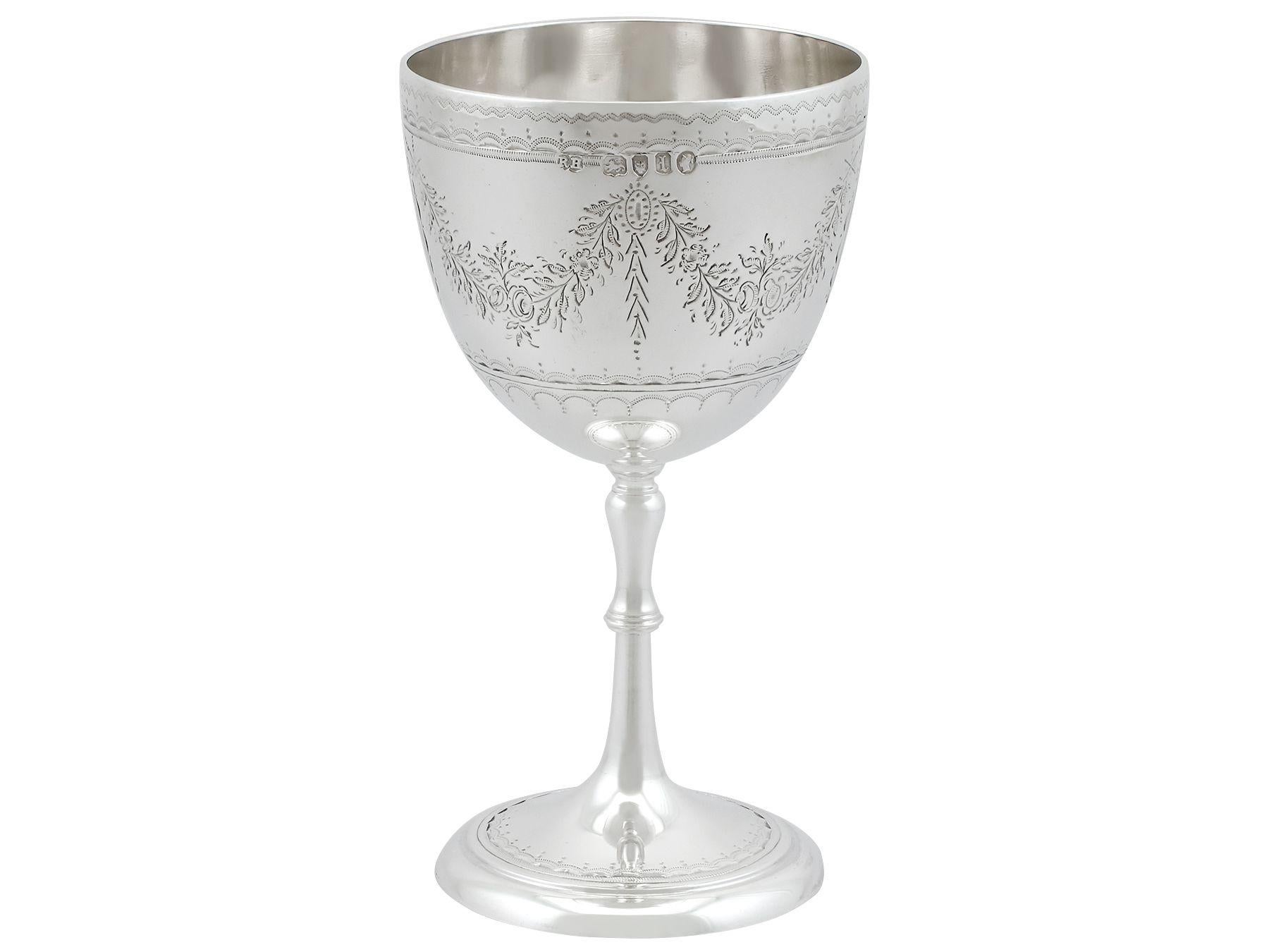 English Antique Victorian 1866 Sterling Silver Goblet For Sale