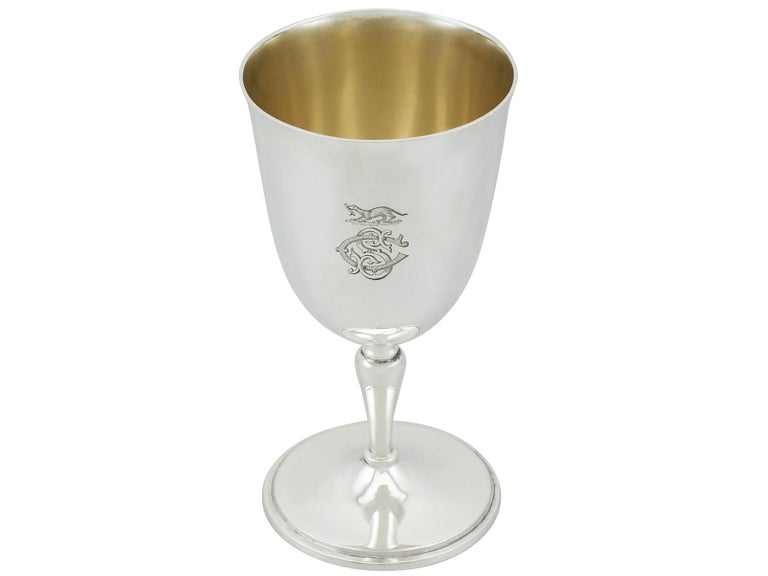 British Antique Victorian 1871 Sterling Silver Goblet by S Smith & Son For Sale