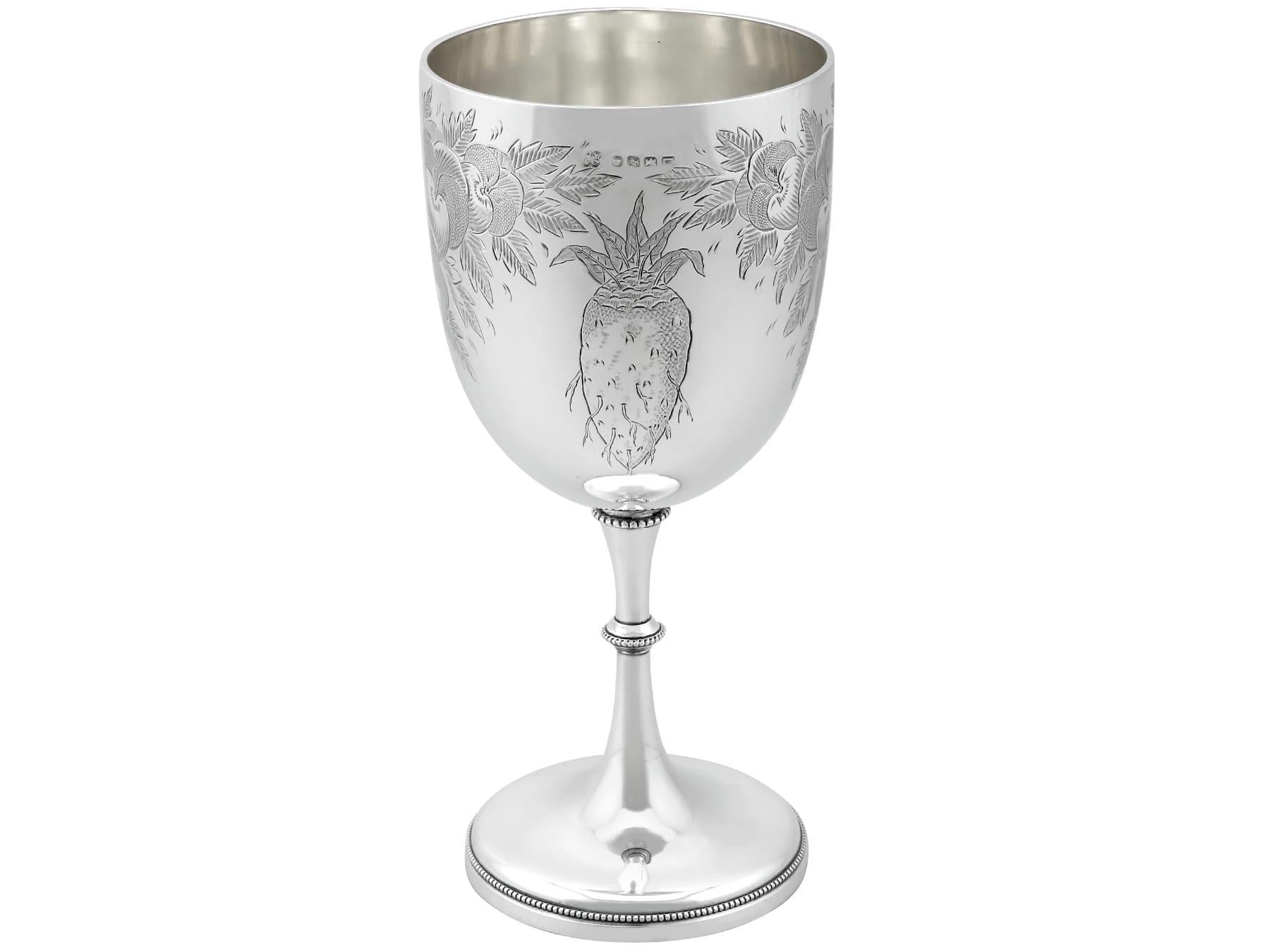 English Antique Victorian Sterling Silver Goblet '1880' For Sale