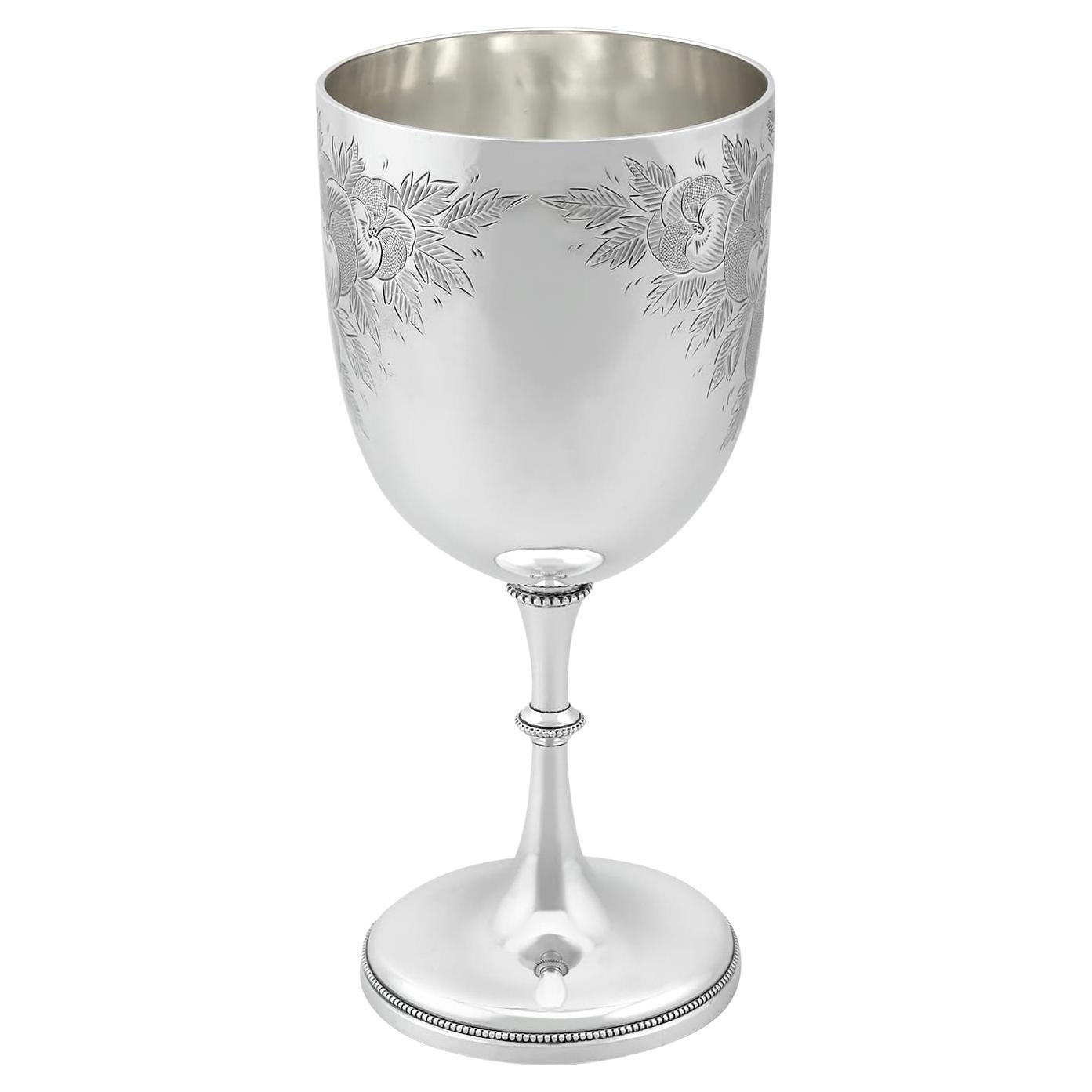 Antique Victorian Sterling Silver Goblet '1880' For Sale