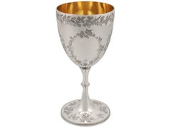 19th Century Antique Victorian Sterling Silver Goblet by George Adams 1870