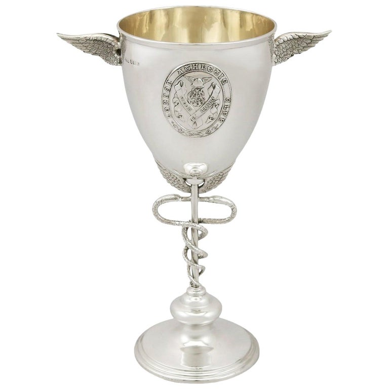 Antique Victorian Sterling Silver Goblet by James Dixon & Sons Ltd For Sale