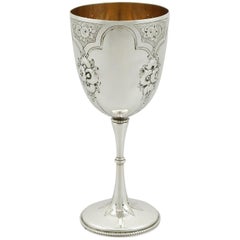 Antiker viktorianischer Goblet aus Sterlingsilber von Roberts & Belk