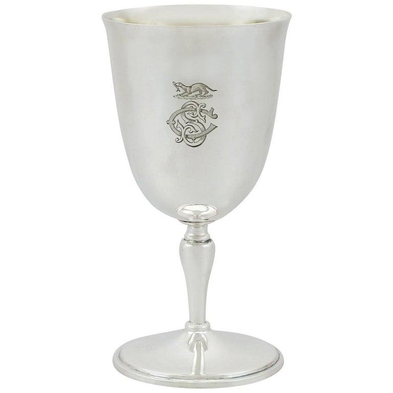 Antique Victorian 1871 Sterling Silver Goblet by S Smith & Son For Sale