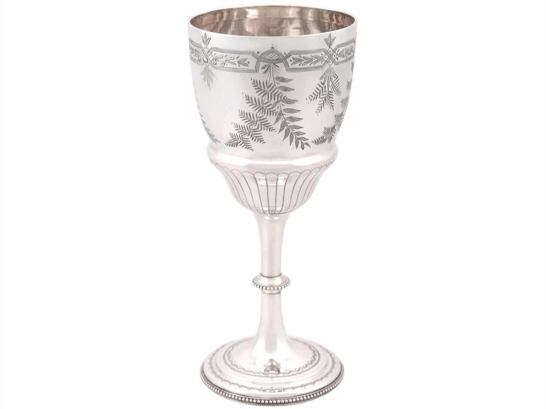 British Antique Victorian Sterling Silver Goblet
