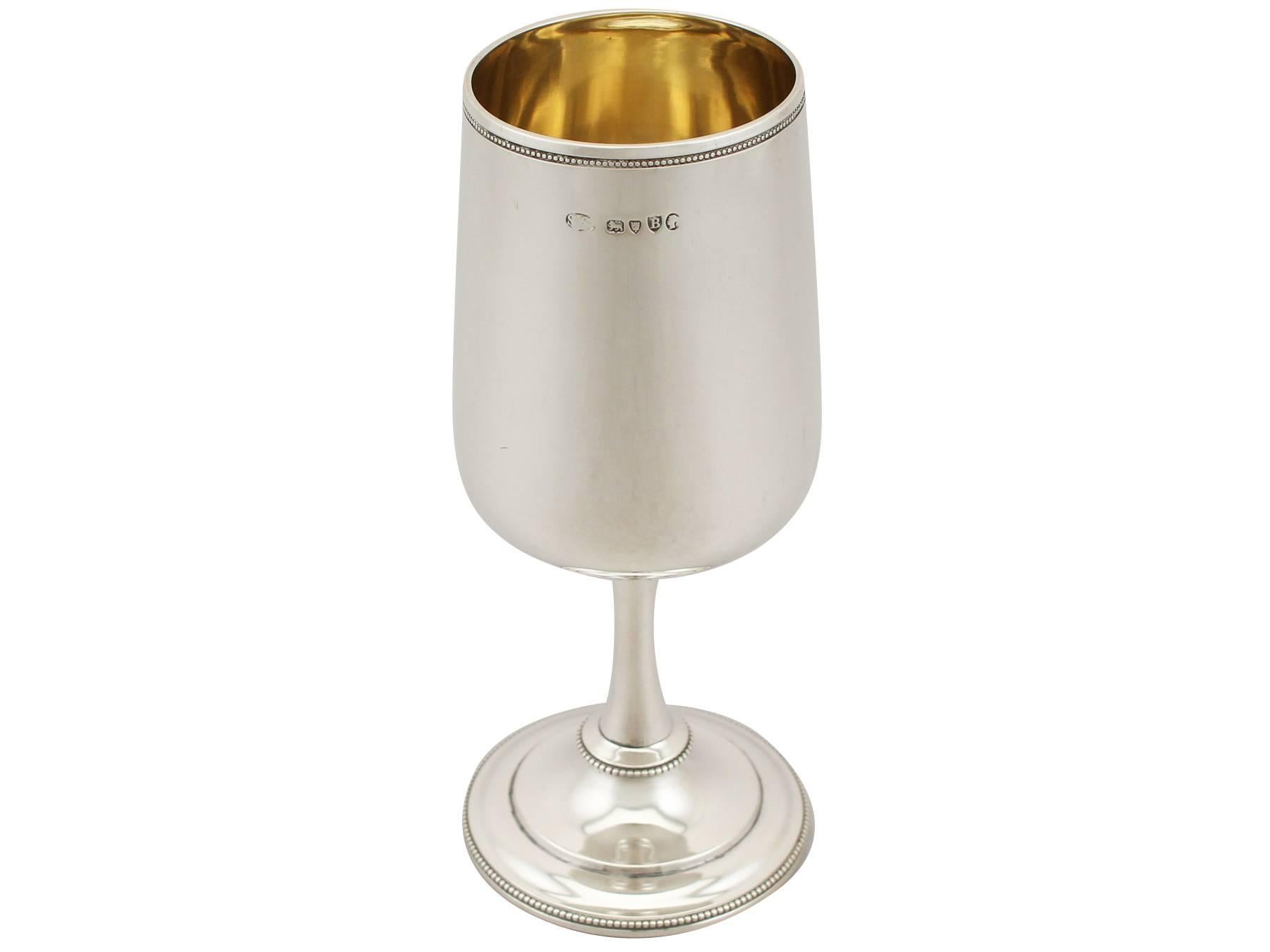 British Antique Victorian Sterling Silver Goblet