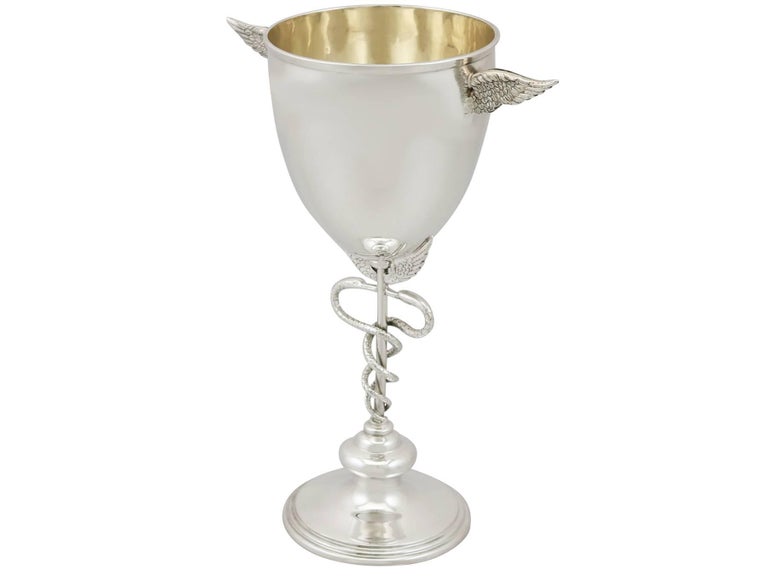 Late Victorian Antique Victorian Sterling Silver Goblet by James Dixon & Sons Ltd For Sale