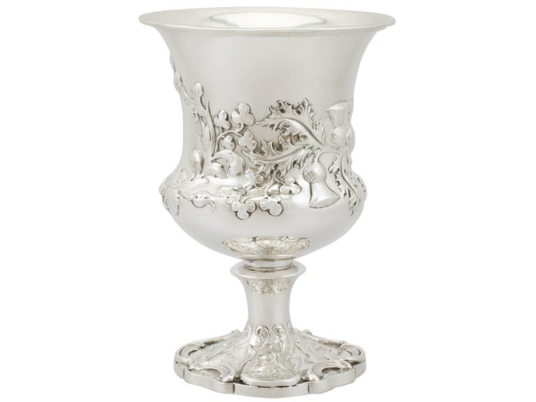 British Antique Victorian Sterling Silver Goblet by Joseph & Albert Savory For Sale