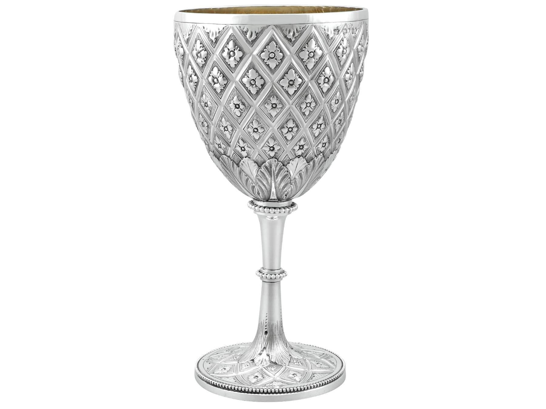 English Antique Victorian Sterling Silver Goblet