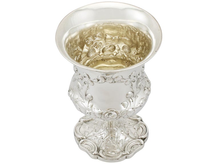 Antique Victorian Sterling Silver Goblet by Joseph & Albert Savory In Excellent Condition For Sale In Jesmond, Newcastle Upon Tyne