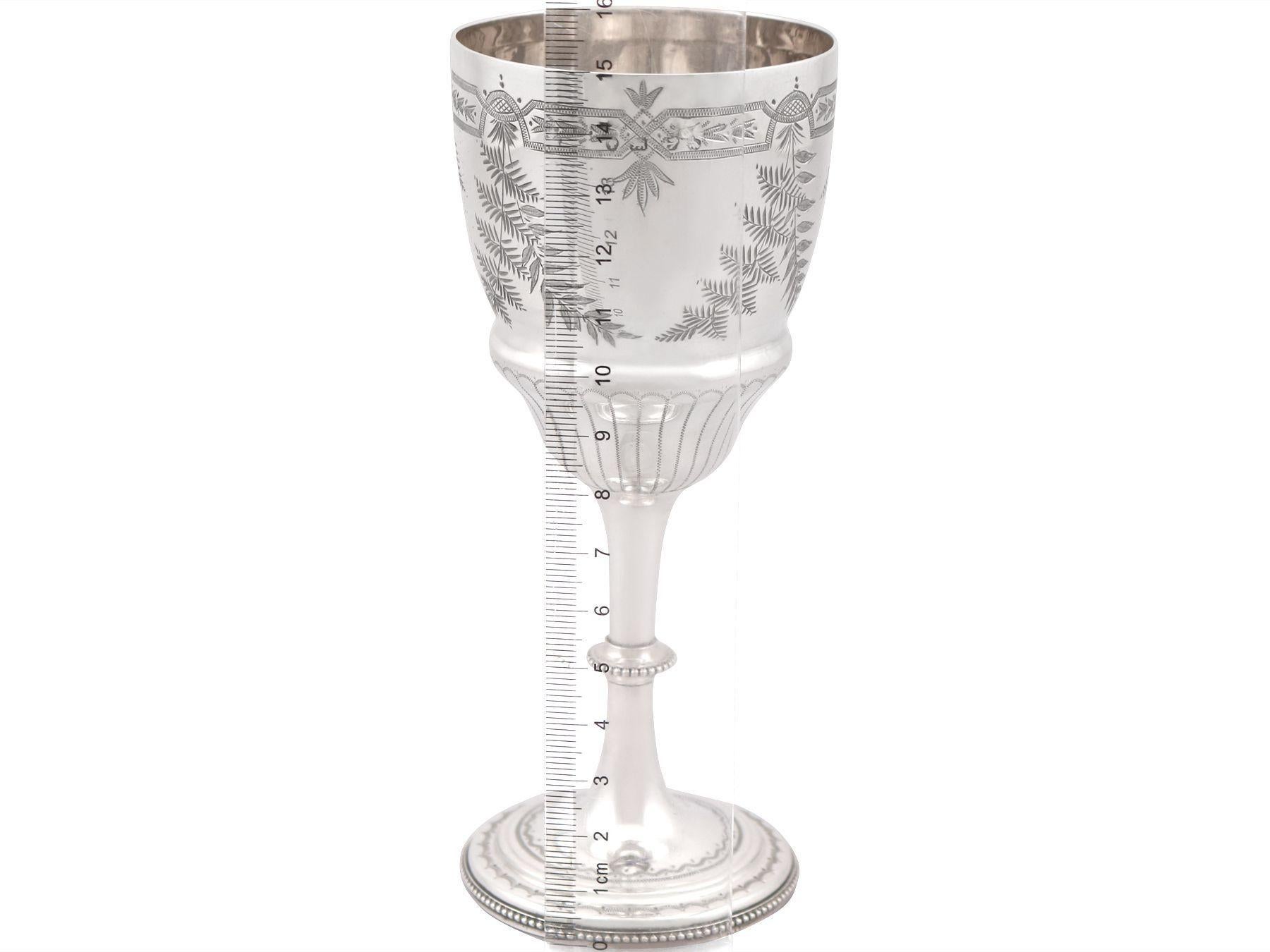 Late 19th Century Antique Victorian Sterling Silver Goblet