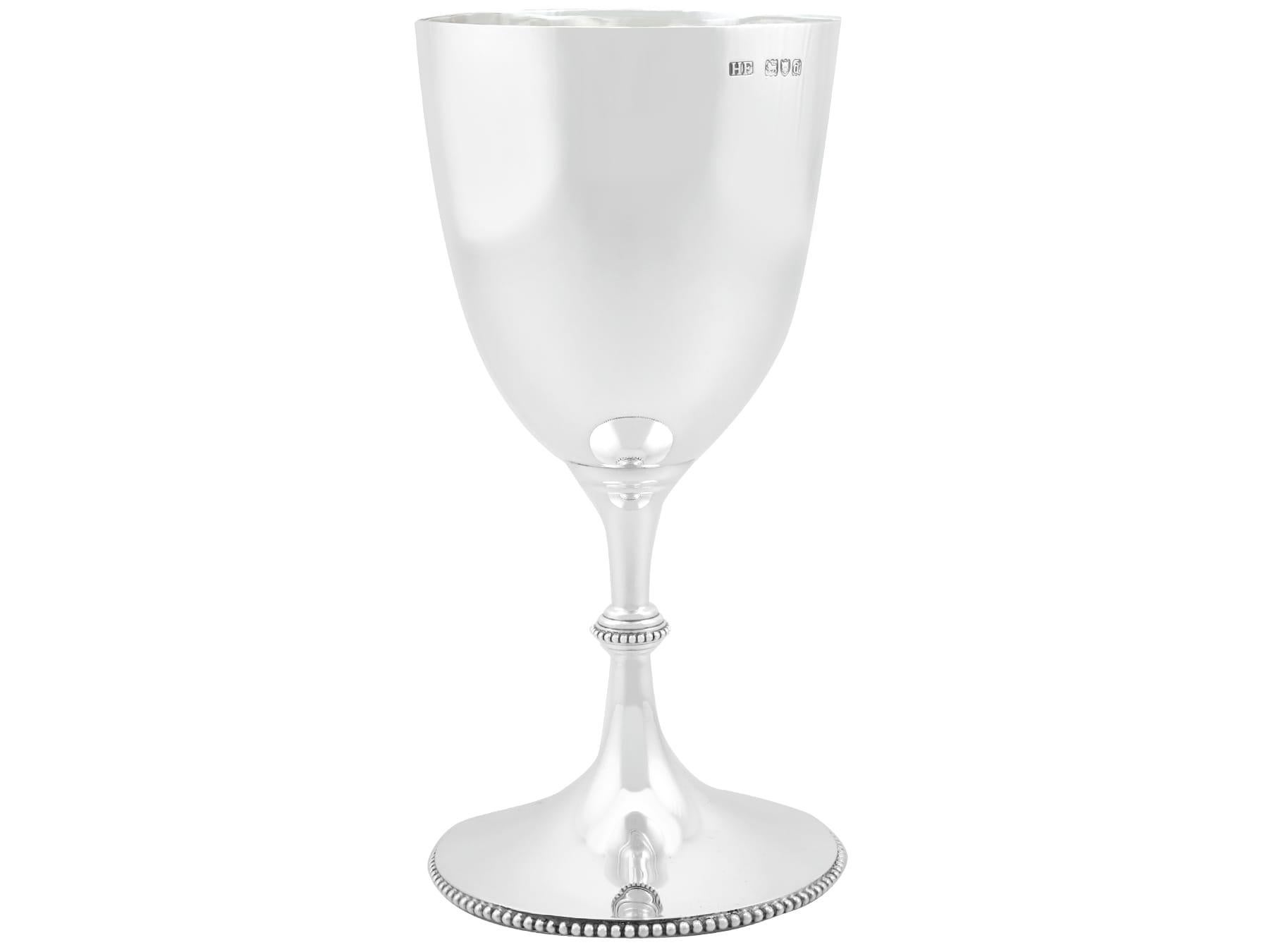 Late 19th Century Antique Victorian Sterling Silver Goblet For Sale