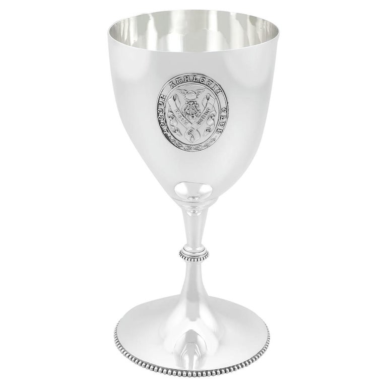 Antique Victorian Sterling Silver Goblet For Sale at 1stDibs