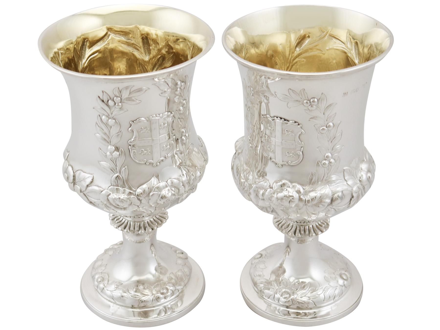 antique sterling silver goblets