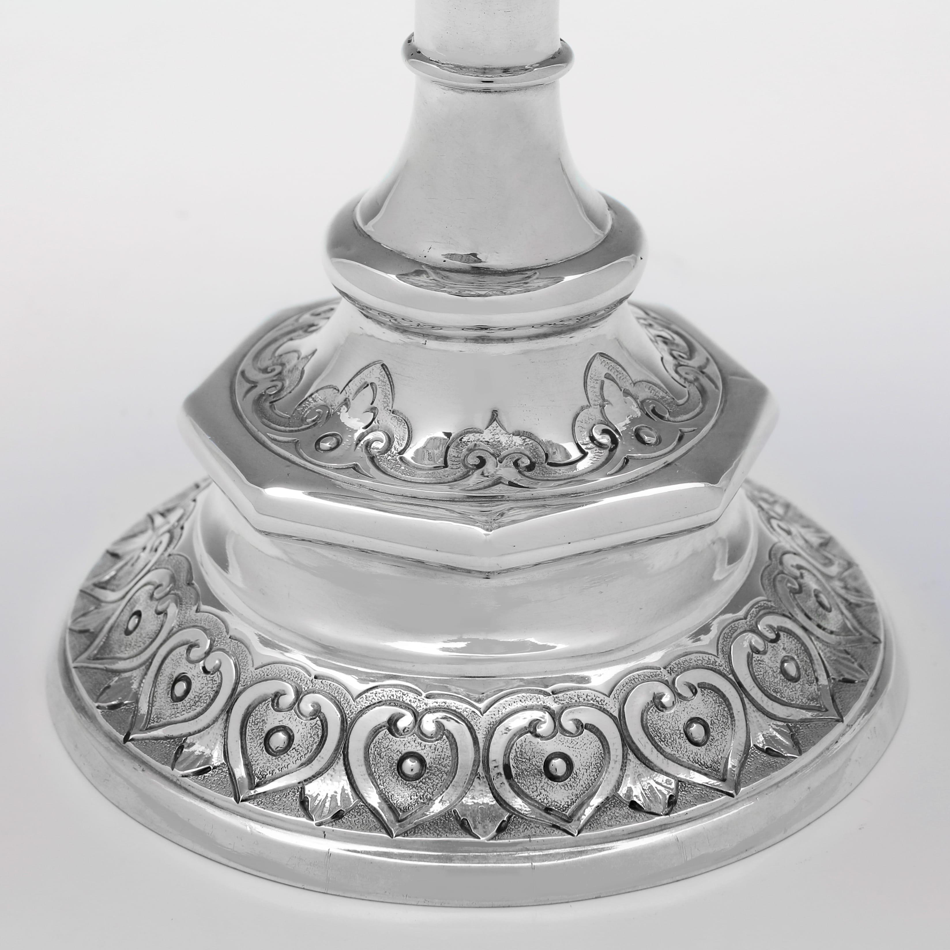 trophée victorien ancien en argent sterling fabriqué à Londres en 1865 Bon état - En vente à London, London