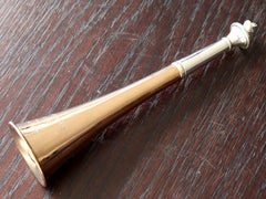 Antique Victorian Sterling Silver Hunting Horn Table Lighter (1887)