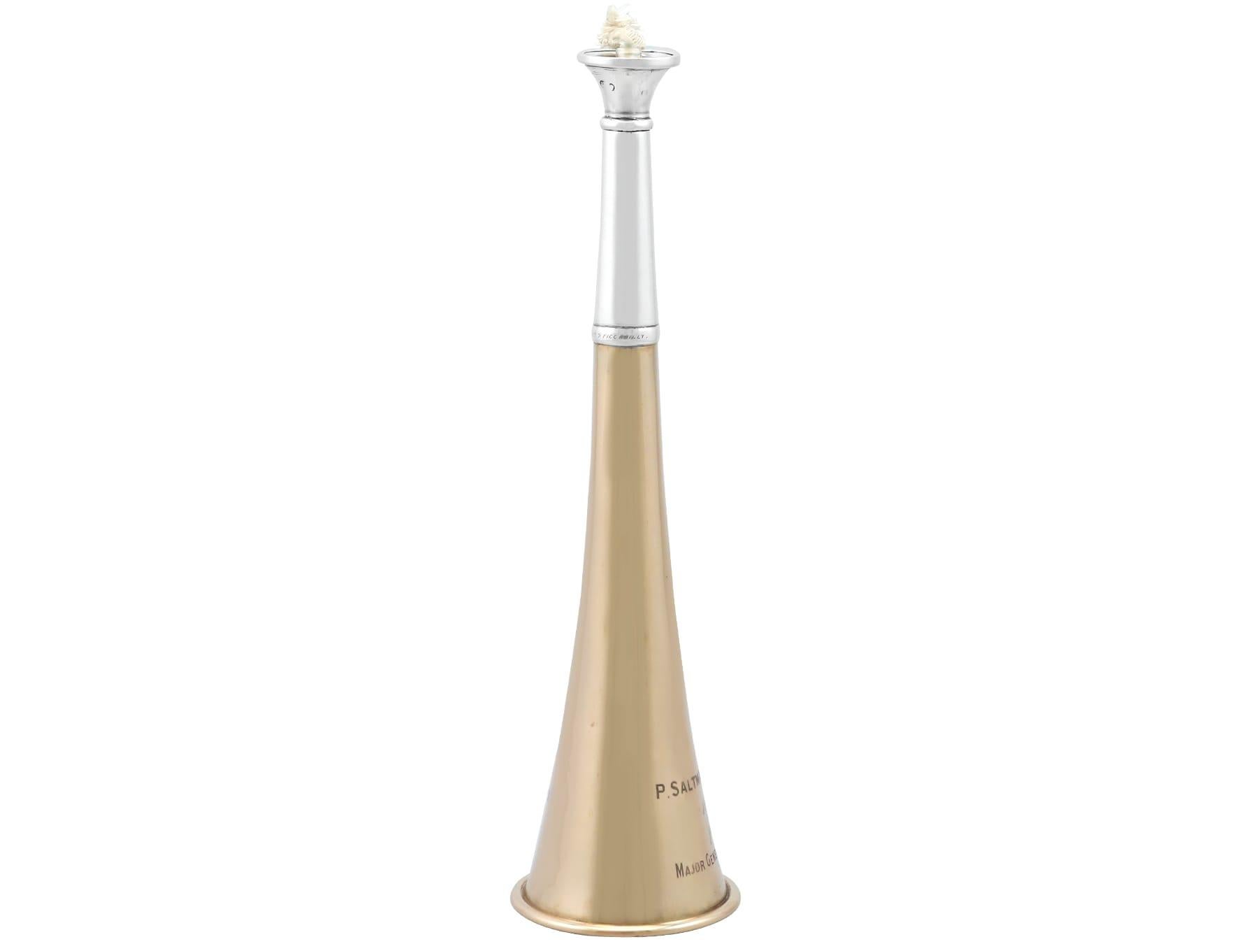 Antique Victorien Sterling Silver Hunting Horn Table Lights (1887) Excellent état - En vente à Jesmond, Newcastle Upon Tyne