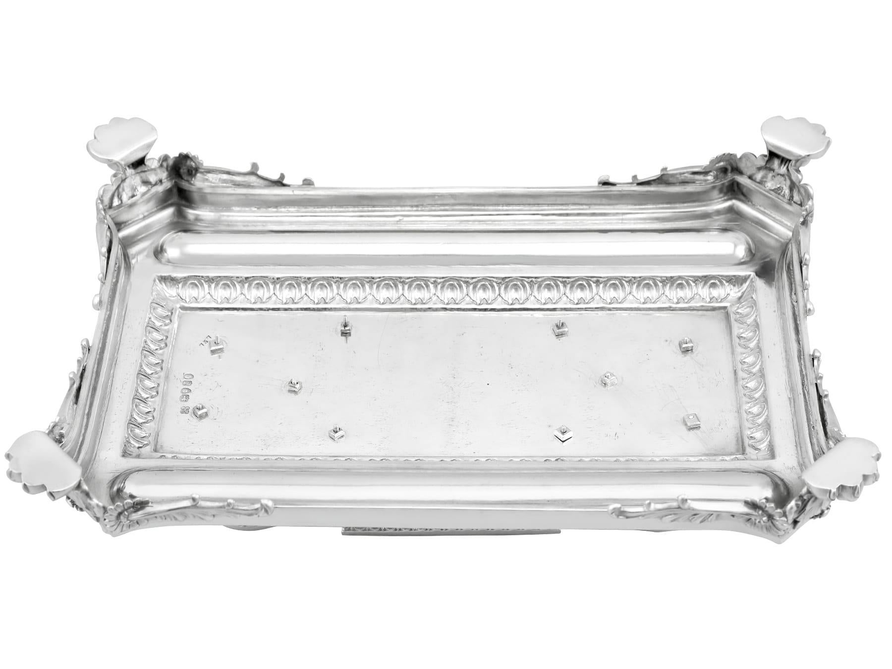 Antique Victorian Sterling Silver Inkstand / Desk Standish 7
