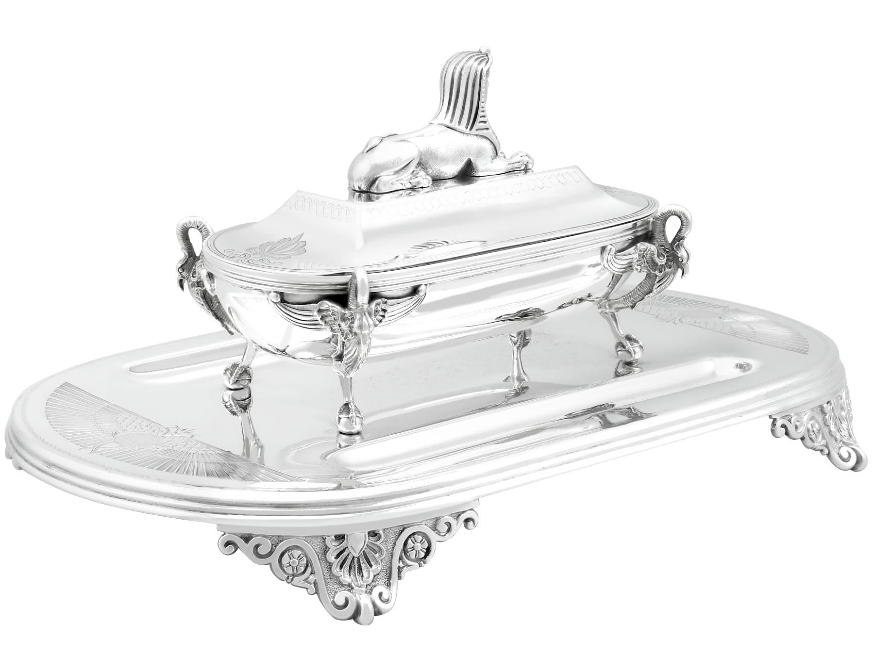 Antique Victorian Sterling Silver Inkstand In Excellent Condition In Jesmond, Newcastle Upon Tyne