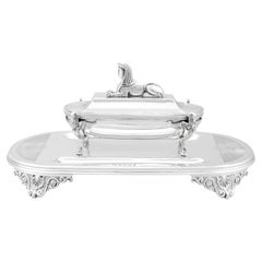 Antique Victorian Sterling Silver Inkstand