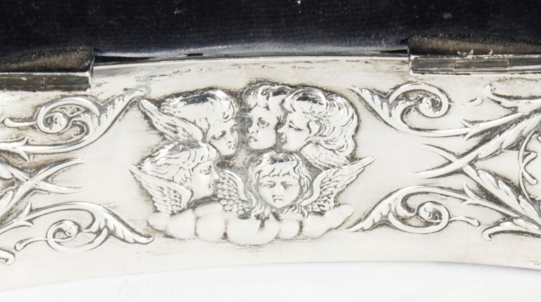 Antique Victorian Sterling Silver Jewellery Box Casket H. Matthews 19th C In Good Condition For Sale In London, GB